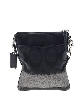 Coach Black Signature Crossbody with Textured Base